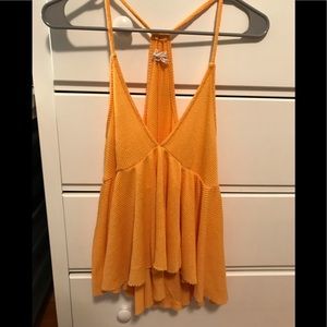 Yellow flowy tank top